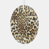 豹の皮のシームレスパターン設計 ガラスオーナメント (正面左)