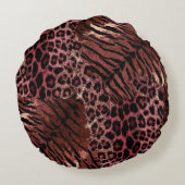豹の虎の皮のトレンド ラウンドクッション (裏面)