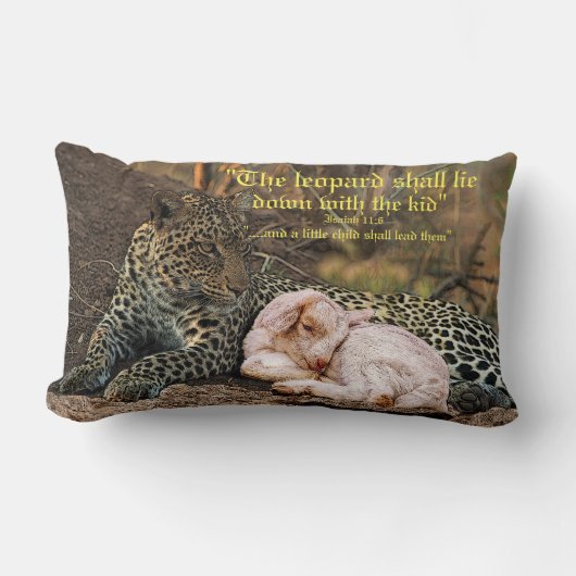 豹は仔羊イザヤと共に横たわるべし ランバークッション (正面)