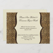 豹柄とスクロール 結婚式後 招待状 (正面/裏面)
