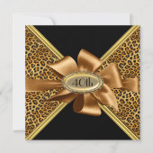 豹柄の誕生日パーティー招待状 招待状 (正面)