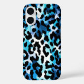 豹柄+ヒョウ柄 アニマルプリント 青 黒 Case-Mate iPhoneケース (裏面)