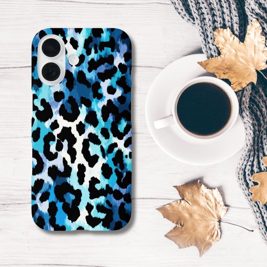豹柄+ヒョウ柄 アニマルプリント 青 黒 Case-Mate iPhoneケース