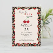 豹 チェリー オントップ 誕生日 招待状 (スタンド正面)