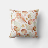 貝およびカニパターンが付いている珊瑚 クッション (裏面)