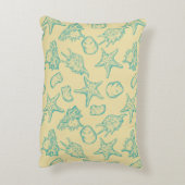 貝が付いている背景。 手描き アクセントクッション (裏面(縦))