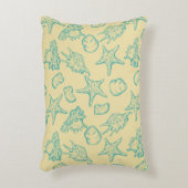 貝が付いている背景。 手描き アクセントクッション (正面(垂直))