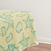 貝が付いている背景。 手描き テーブルクロス (インサイチュ)