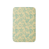 貝が付いている背景。 手描き バスマット (正面縦)