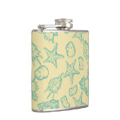 貝が付いている背景。 手描き フラスク (右)