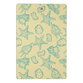 貝が付いている背景。 手描き ミニクリップボード (裏面)