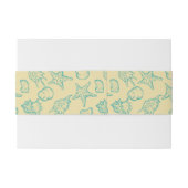 貝が付いている背景。 手描き 招待状ベリーバンド (裏面例)