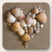 貝となされるバレンタインのハート コースター (正面)