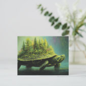 貝に森を作った超現実的な亀 ポストカード (スタンド正面)