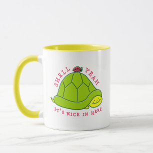 貝のええ内向的なカメのかわいいマグ マグカップ