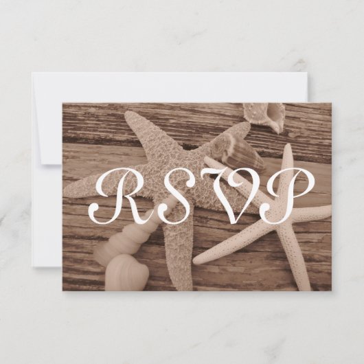 貝のコレクションRSVPカード 出欠カード (正面)