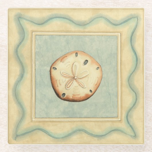 貝のコレクター ガラスコースター (正面)