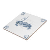 貝のコーナーが付いているデルフトのカニのタイル タイル (側面)