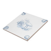 貝のコーナーが付いているデルフトクレーンタイル タイル (側面)