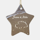 貝のハートのビーチのオーナメント セラミックオーナメント (右)