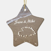 貝のハートのビーチのオーナメント セラミックオーナメント (左)