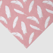 貝のピンクの白い羽のプリント 薄葉紙 (詳細)