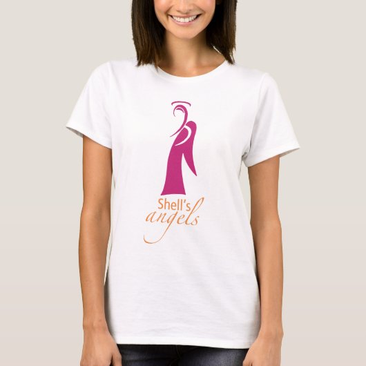 貝の天使の女性のTシャツ Tシャツ (正面)