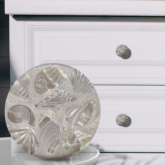 貝の模様 – 真珠の母 セラミックノブ