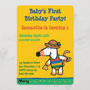 貝の誕生日のMaisy 招待状