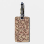 貝の革質の銅のドラゴン ラゲッジタグ (裏面縦)