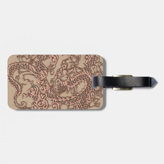 貝の革質の銅のドラゴン ラゲッジタグ (裏面横)