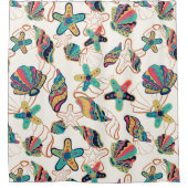 貝カラフルの継ぎ目のない模様 シャワーカーテン (正面)