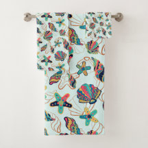 貝カラフル柄バスタオオルセット