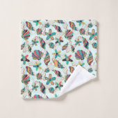 貝カラフル柄バスタオオルセット バスタオルセット (ウォッシュタオル)