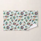 貝カラフル柄バスタオオルセット バスタオルセット (ハンドタオル)