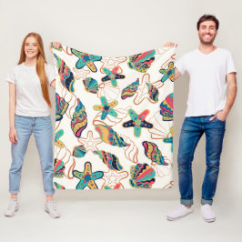 貝カラフル模様 フリースブランケット