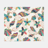 貝カラフル模様 フリースブランケット (正面(横))