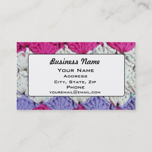 貝ステッチの編まれた名刺 名刺 (正面)