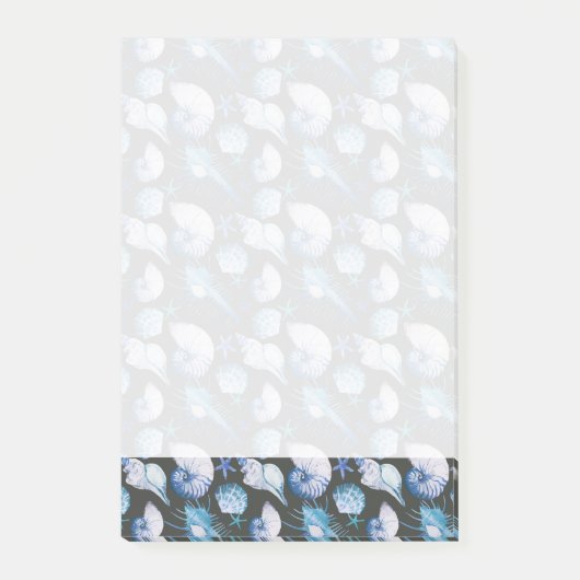 貝パターンが付いている珊瑚 ポストイット (正面)