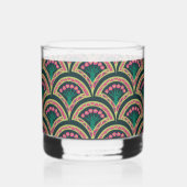 貝型の緑色 ウイスキーグラス (左)