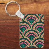 貝型の緑色 キーホルダー (正面)