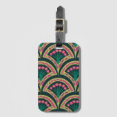 貝型の緑色 ラゲッジタグ (正面縦)