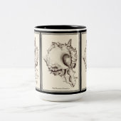 "貝恋人- I"の黒く及び白いマグ ツートーンマグカップ (中央)