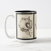 "貝恋人- I"の黒く及び白いマグ ツートーンマグカップ (左)