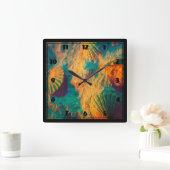 貝殻および砂 スクエア壁時計 (ホーム)