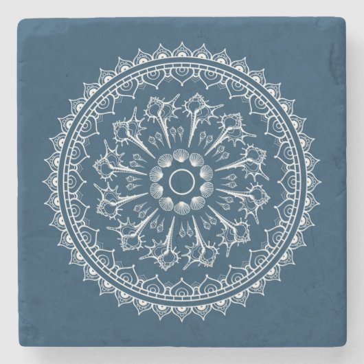 貝殻から成っている曼荼羅 ストーンコースター (正面)