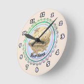 貝殻かわいらし時計 ラウンド壁時計 (傾斜)