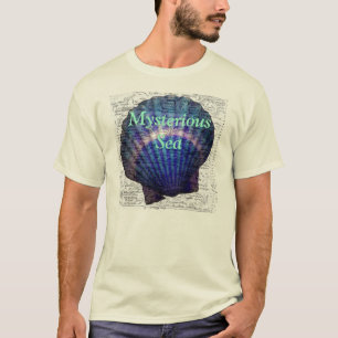 貝殻が付いている神秘的な海のTシャツ Tシャツ