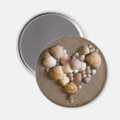 貝殻で作ったバレンタインハート マグネット (正面/裏面)