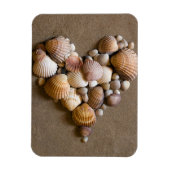 貝殻で作ったバレンタインハート マグネット (縦)